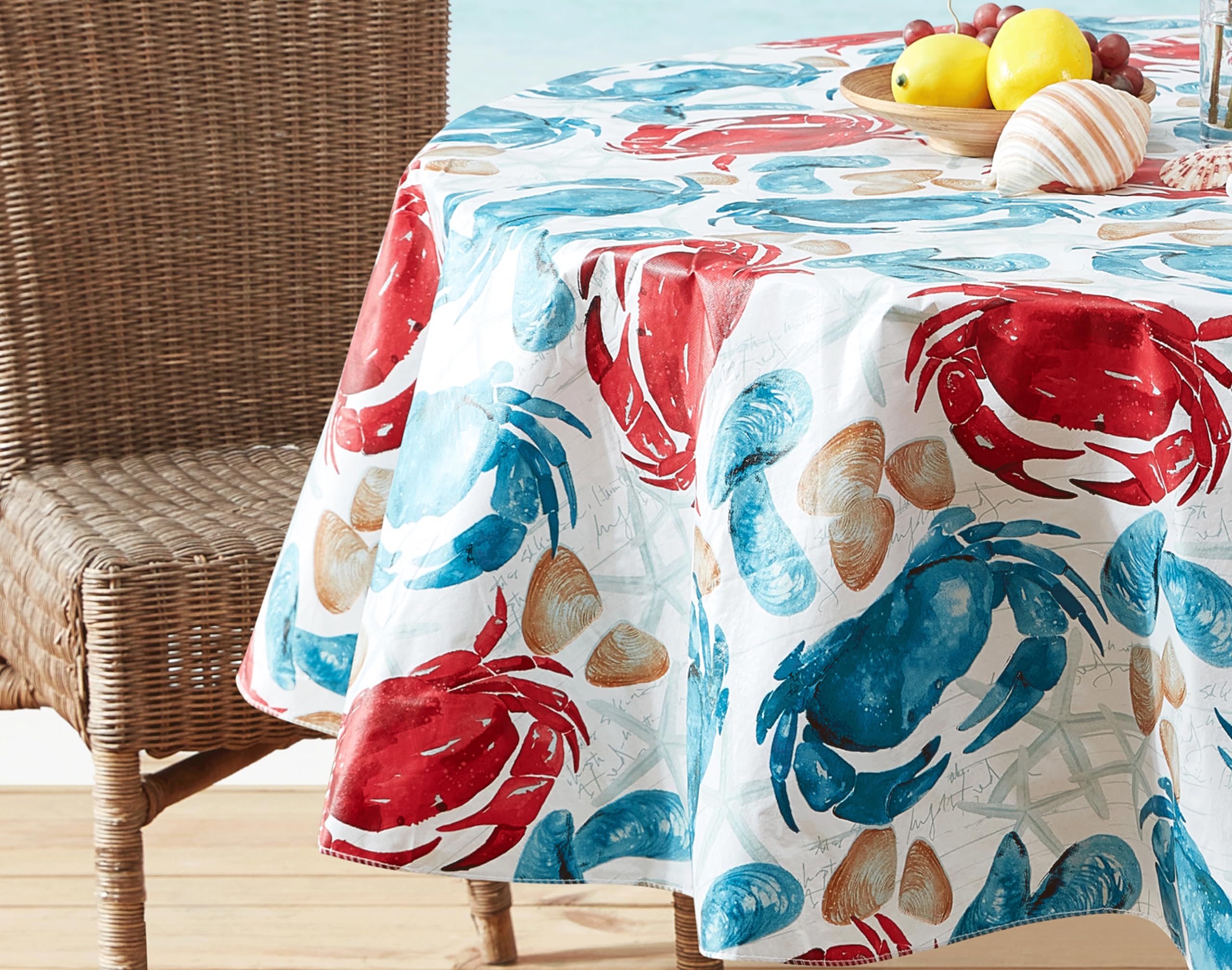 Amazon.com: Newbridge Spring Round Vinyl Flannel Backed Tablecloth
